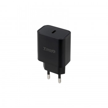 TooQ Cargador de Pared USB-C PD20W, Negro TQWC-PDUSBC20B