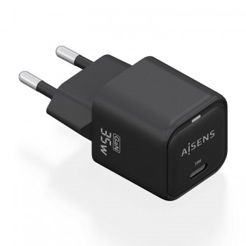 AISENS Cargador GaN 35W, 1xUSB-C PD3.0 QC4.0, Negro ASCH-35W1P023-BK