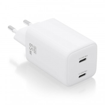 AISENS Cargador Gan 65W, 2xUSB-C PD3.0 QD4.0, Blanco ASCH-65W2P039-W