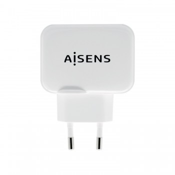 AISENS Cargador USB 17W 5V 3.4A, 2xUSB Con Control AI, Blanco A110-0439