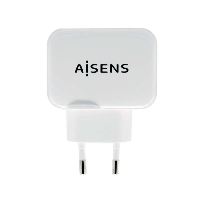 AISENS Cargador USB 17W 5V 3.4A, 2xUSB Con Control AI, Blanco A110-0439