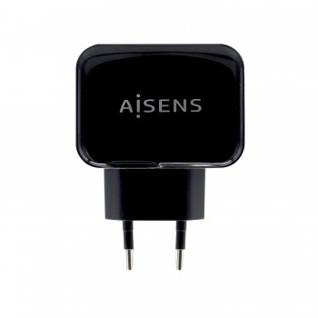 AISENS Cargador USB 17W 5V 3.4A, 2xUSB Con Control AI, Negro A110-0440