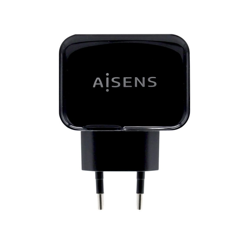 AISENS Cargador USB 17W 5V 3.4A, 2xUSB Con Control AI, Negro A110-0440