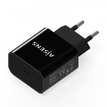 AISENS Cargador USB-C PD3.0 1 Puerto 1x USB-C 20 W, Negro A110-0538