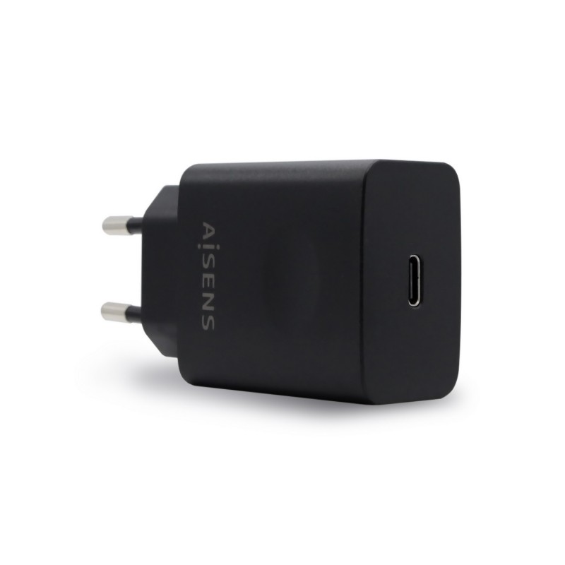AISENS Cargador USB-C PD 3.0 1 Puerto 1x USB-C 20 W, Negro ASCH-1PD20-BK
