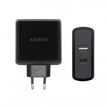 AISENS ASCH-2PD45A-BK cargador de dispositivo móvil GPS, Mando para videojuegos, MP3, MP4, Teléfono 