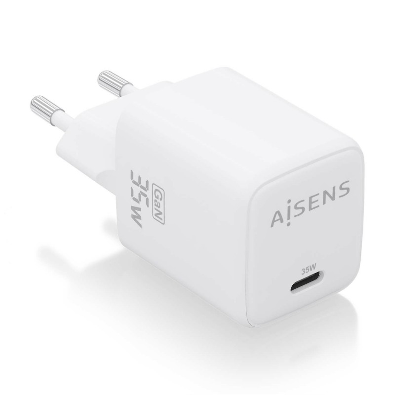 AISENS Cargador GaN 35W, 1xUSB-C PD3.0 QC4.0, Blanco ASCH-35W1P016-W