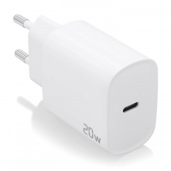 AISENS Cargador USB-C PD3.0 1 Puerto 1xUSB-C 20W, Blanco A110-0752