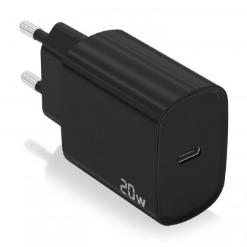 AISENS Cargador USB-C PD3.0 1 Puerto 1xUSB-C 20W, Negro A110-0753