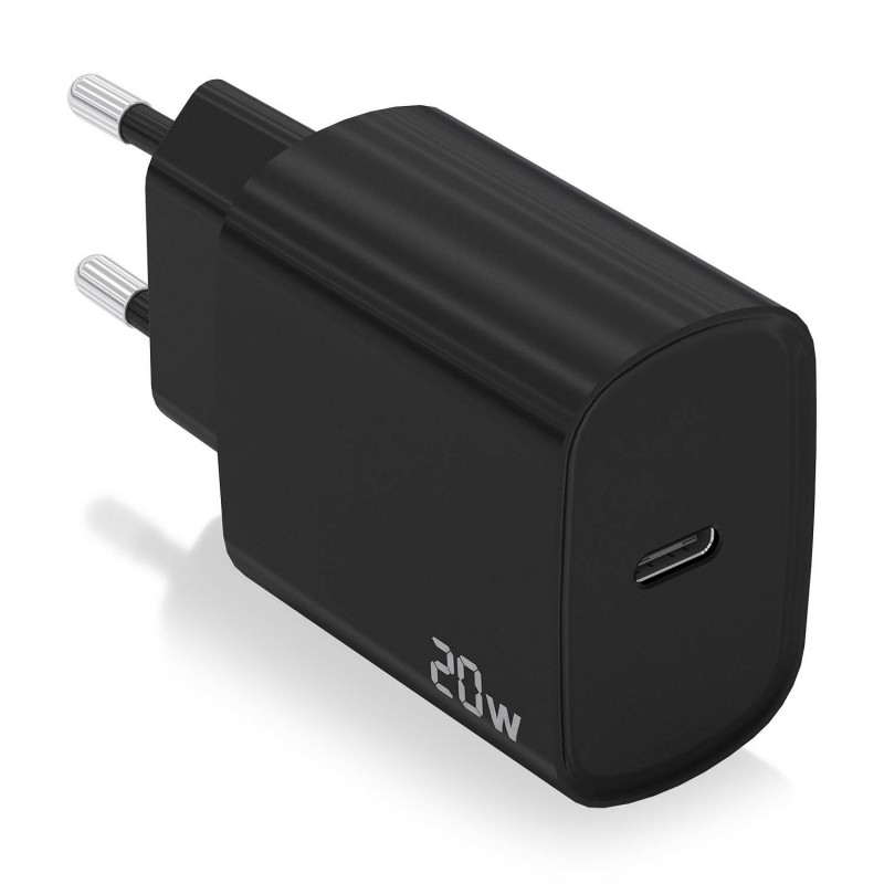 AISENS Cargador USB-C PD3.0 1 Puerto 1xUSB-C 20W, Negro A110-0753
