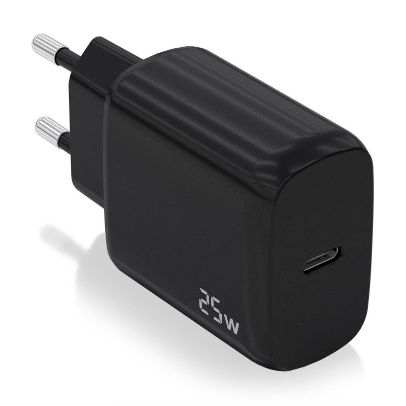 AISENS Cargador USB-C PD3.0 1 Puerto 1xUSB-C 25W, Negro A110-0757