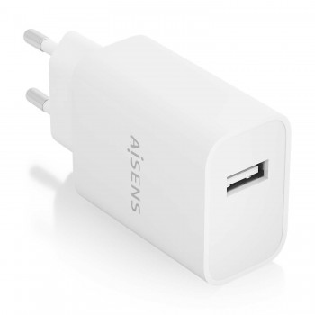 AISENS Cargador USB 10W alta eficiencia, 5V 2A, Blanco A110-0853