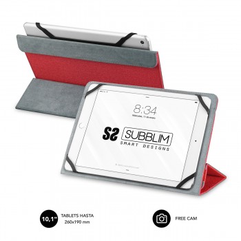 SUBBLIM Funda Tablet Freecam Case 10,1" Red SUB-CUT-2FC002