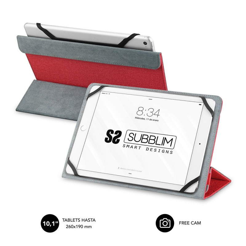 SUBBLIM Funda Tablet Freecam Case 10,1" Red SUB-CUT-2FC002