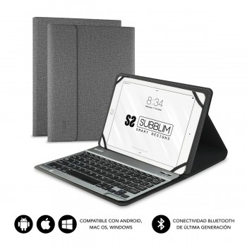 SUBBLIM Funda con Teclado KEYTAB PRO BLUETOOTH 10,1" Grey SUB-KT2-BT0002