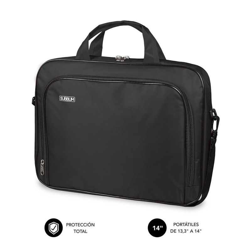 SUBBLIM Maletín Ordenador Oxford Laptop Bag 13,3"-14" Black SUB-LB-1OLB030