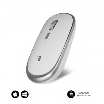 SUBBLIM Ratón Inalámbrico Mini Wireless Mini Mouse Silver SUBMO-RFM0001