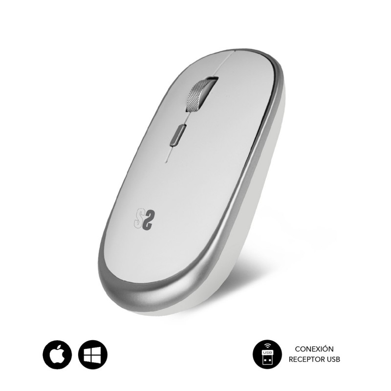 SUBBLIM Ratón Inalámbrico Mini Wireless Mini Mouse Silver SUBMO-RFM0001