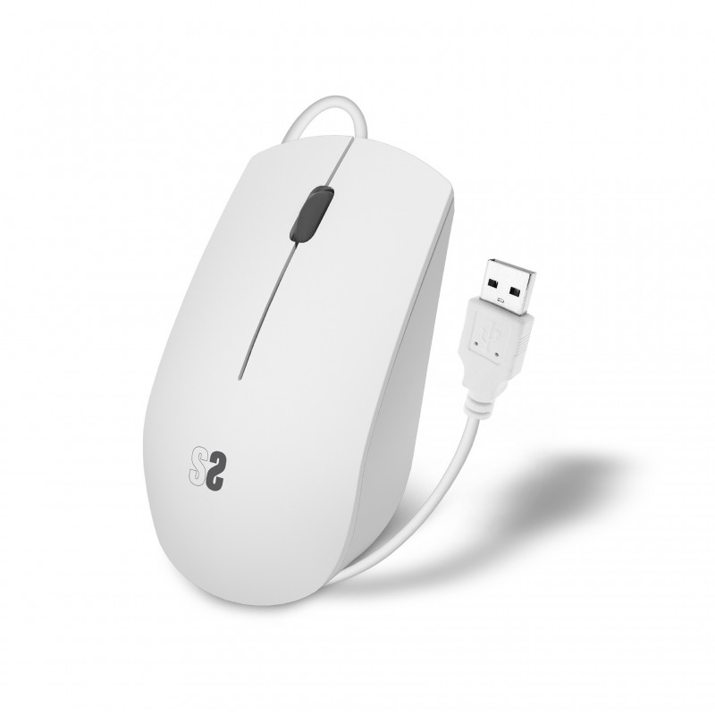 SUBBLIM Ratón Business Silencioso con cable USB 1200 DPI Blanco SUBMO-B2BS002