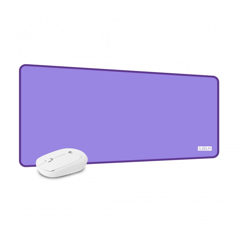 SUBBLIM Alfombrilla con Ratón Harmony Pack Mousepad XL + Wireless Mouse Purple SUBMP-03HP002