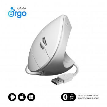 SUBBLIM Ratón GLIDE VERTICAL ERGO WIRED MOUSE WHITE SUBMO-EDGVU02