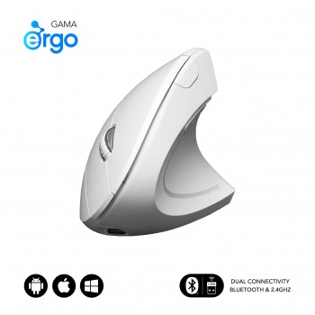 SUBBLIM Ratón GLIDE VERTICAL ERGO DUAL MOUSE BATTERY WHITE SUBMO-EDGVW02