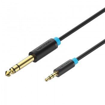 Cable Estéreo Vention BABBI - Jack 6.5 Macho - Jack 3.5 Macho - 3m - Negro