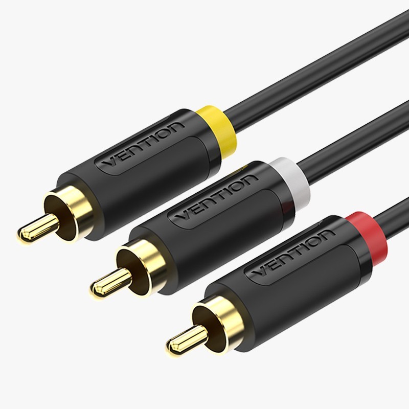 Cable Estéreo Vention BCABH - 3x RCA Macho - 3x RCA Macho - 2m - Negro