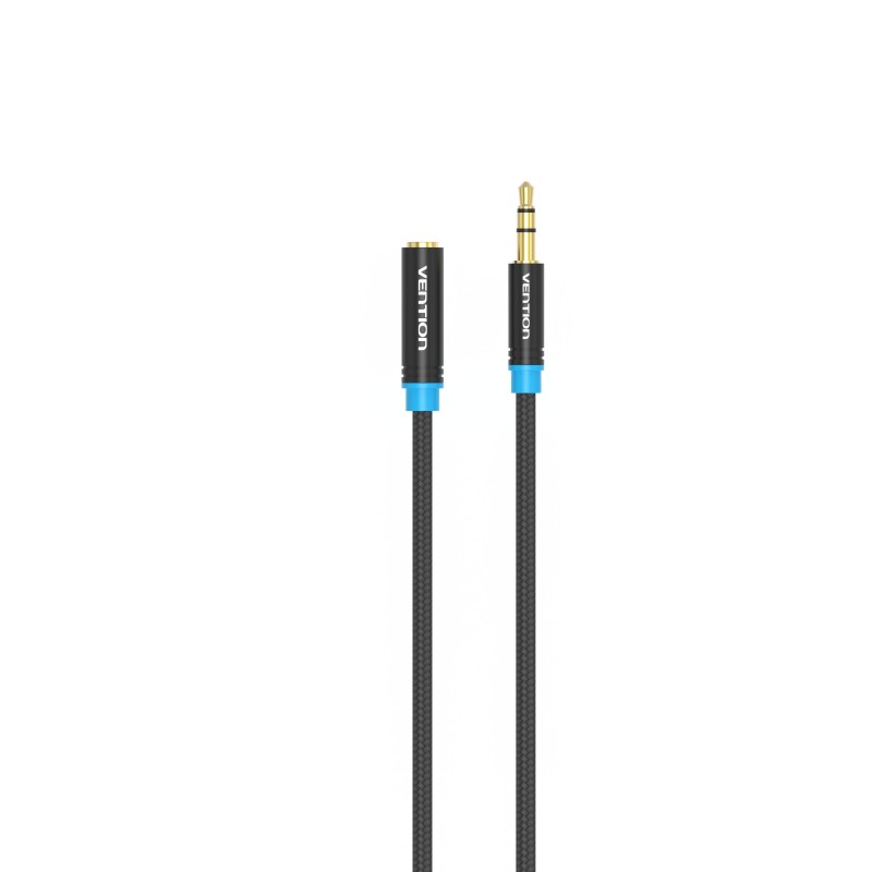 Cable Estéreo Vention VAB-B06-B100-M - Jack 3.5 Macho - Jack 3.5 Hembra - 1m - Negro