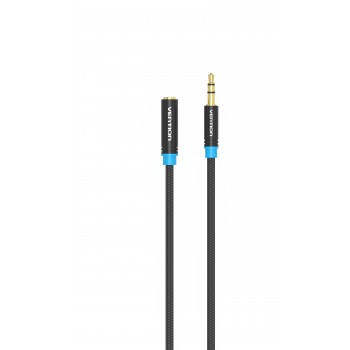 Cable Estéreo Vention VAB-B06-B150-M - Jack 3.5 Macho - Jack 3.5 Hembra - 1.5m - Negro