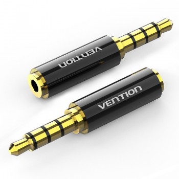 Adaptador Jack Vention BFBB0 - Jack 3.5 Macho - Jack 2.5 Hembra - Negro