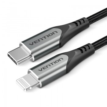 Vention Cable USB 2.0 Tipo-C Lightning TACHF - USB Tipo-C Macho - Lightning Macho - 1m - Gris