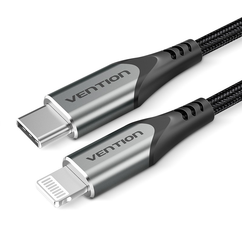 Vention Cable USB 2.0 Tipo-C Lightning TACHF - USB Tipo-C Macho - Lightning Macho - 1m - Gris