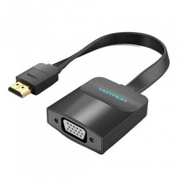Vention Cable Conversor 74345 - HDMI Macho - VGA Hembra - Jack 3.5 Hembra - 15cm - Negro