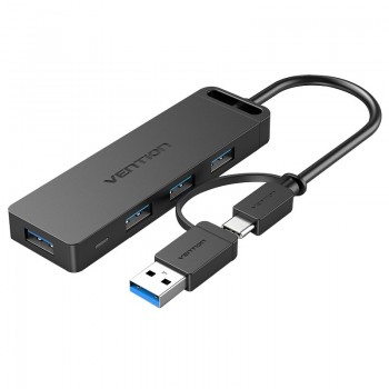 Hub USB 3.0 y Tipo-C Vention CHTBB - 4xUSB - USB Tipo-C PD