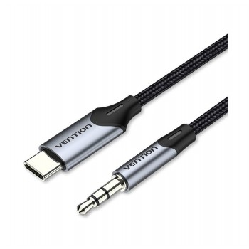 Vention Cable Conversor Audio BGKHF - USB Tipo-C Macho - Jack 3.5 Macho - 1m - Gris