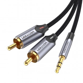 Vention Cable Estéreo BCNBI - Jack 3.5 Macho - 2x RCA Macho - 3m - Gris