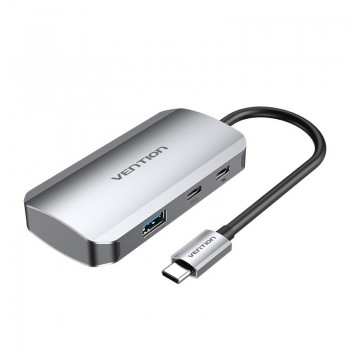 Hub USB Tipo-C Vention TNDHB - 3xUSB - 1xUSB Tipo-C - 1xUSB Tipo-C PD