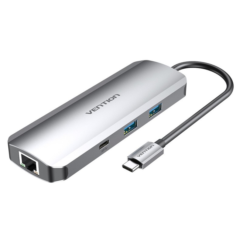 Docking USB Tipo-C Vention TOMHB - 1xHDMI - 2xUSB - 1xUSB Tipo-C - 1xUSB Tipo-C PD - 1xRJ45 - 1xLect