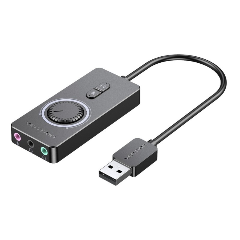 Vention Tarjeta de Sonido CDRBB - USB Macho - 3x Jack 3.5 Hembra