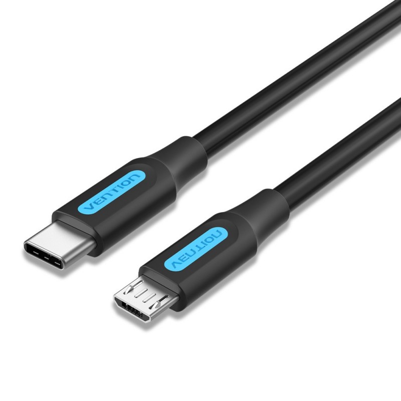 Vention Cable USB 2.0 Tipo-C COVBG - USB Tipo-C Macho - MicroUSB Macho - 1.5m - Negro