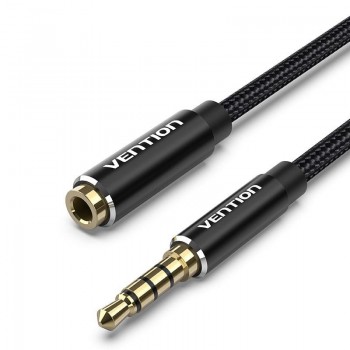 Vention Cable Estéreo BHCBH - Jack 3.5 Macho - Jack 3.5 Hembra - 2m - Negro