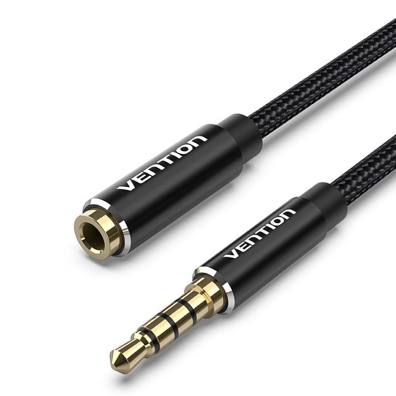 Vention Cable Estéreo BHCBH - Jack 3.5 Macho - Jack 3.5 Hembra - 2m - Negro