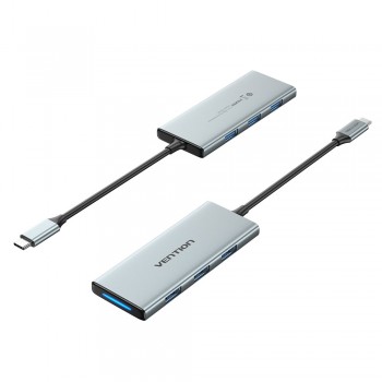 Docking USB Tipo-C Vention TOPHB - 1xHDMI - 3xUSB - 1xLector Tarjetas SD y MicroSD - Gris
