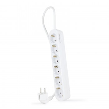 Nanocable Regleta de Enchufes con 6 Tomas, 1.4 m, Blanco 10.37.0006-NS