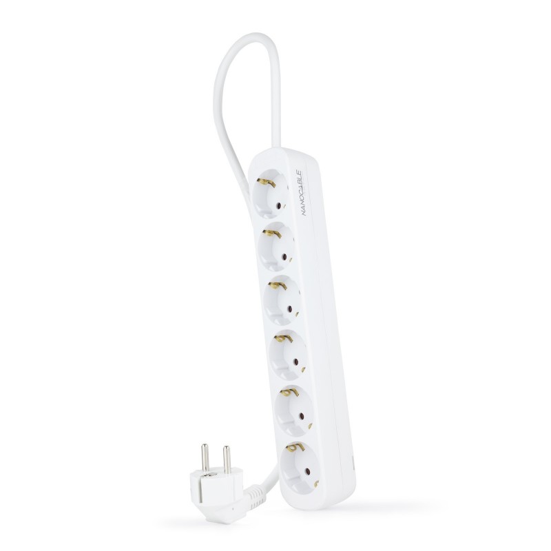 Nanocable Regleta de Enchufes con 6 Tomas, 1.4 m, Blanco 10.37.0006-NS