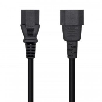Cable Alimentación Aisens A132-0466 - C13 Hembra - C14 Macho - Hasta 1500W - 3m - Negro