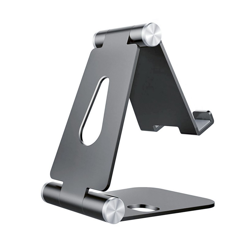 AISENS Soporte De Sobremesa Tamaño M Ajustable (2 Pivotes) Para Movil  - Tablet, Gris MS2PM-088