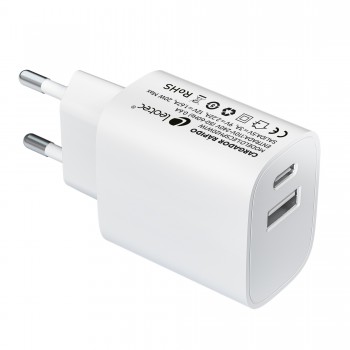 Cargador de Pared Leotec LECSPH20W2W - 1xUSB Tipo-C - 1xUSB - 20W
