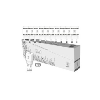 Pack 10 Cargadores de Pared Tech One Tech Basik TEC2954 - 1xUSB - 12W